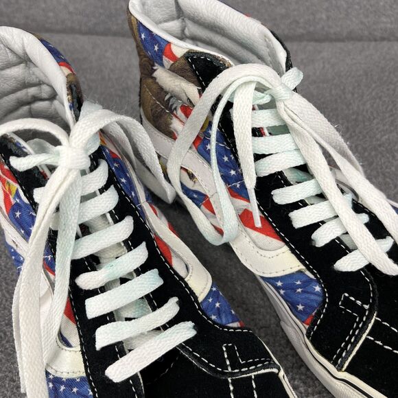 Vans‎ Sk8-Hi Shoes Mens 6.5 Women 8 American Flag Bald Eagle Patriotic High Top - Picture 8 of 16